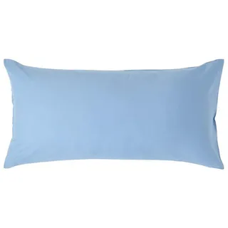 Homescapes Kissenbezug Perkal, Ägyptische Baumwolle, Fadendichte 200 , Blau , Textil , Rechteckig , 40x80 cm , Oeko-Tex® , Heimtextilien, Bettwäsche & Leintücher, Bettwäsche
