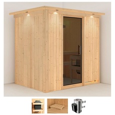Bild von Sauna »Finja«, (Set), 3,6-kW-Plug & Play Ofen mit integrierter Steuerung beige
