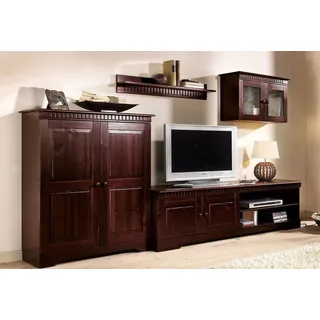 OTTO home Wohnwand Set, 3 Stk. tlg., braun (dunkelbraun), B:248cm, Kastenmöbel-Sets, Wohnwand