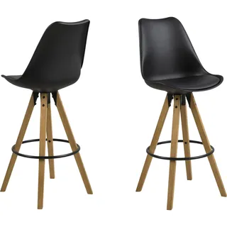 Actona Dima Barhocker Rubberwood/Leder look