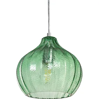 BELIANI Hängeleuchte Smaragdgrün Glas Glockenform 1-Flammig Runder Schirm Kugelform Pendelleuchte Retro-Design Schlaf- u. Wohnzimmer Ausstattung - Grün