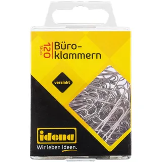 IDENA 334030 - Büroklammern, 120 Stück, verzinkt