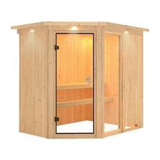 KARIBU Sauna »Paide 1«, für 3 Personen, ohne Ofen - beige