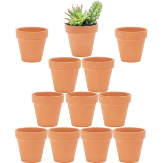 Yishang Terrakotta-Töpfe mit Drainagelöchern, kleiner Mini-Ton-Keramik-Pflanzgefäß, Kakteen-Blumentöpfe, Terrakotta-Töpfe, Sukkulenten, Anzuchttöpfe für Innen- und Außenbereich, Basteln, Hochzeit, 6,3