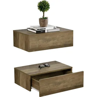 [en.casa] Oslo 2er Set 46x30x15cm Holzfarben