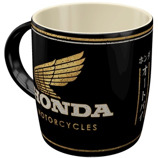 Nostalgic-Art Retro Kaffeebecher, 330 ml, Honda MC – Motorcycles Gold – Geschenk-Idee für Biker, Original Lizenzprodukt (OLP), Keramik-Tasse für Kaffee, Vintage Design