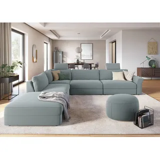 sit&more Ecksofa »Cadabra L-Form«, Breite 356 cm, mit Sitztiefenverstellung blau