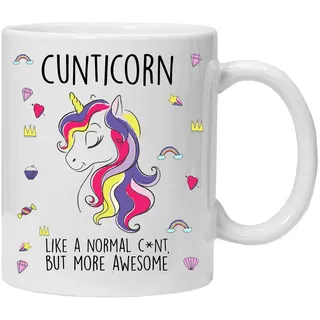 Cunticorn Tasse – Einhorn Motiv mit Sarkasmus | Lustiges Geschenk für Freunde Muttertag Büro (Weiß)