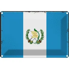Blechschild Wandschild 20x30 cm Guatemala Fahne Flagge