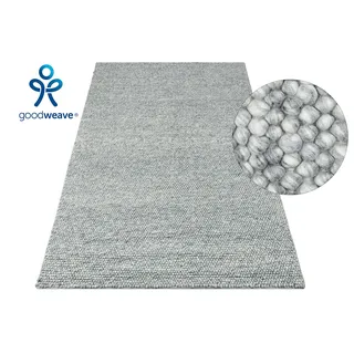 my home Wollteppich »Wolly, Wolle« rechteckig 14 mm Höhe handgewebt, Handweb Teppiche, Wohnzimmer, Schlafzimmer, Esszimmer, grau