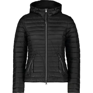 Cartoon Damen Steppjacke mit abnehmbarer Kapuze Schwarz,42