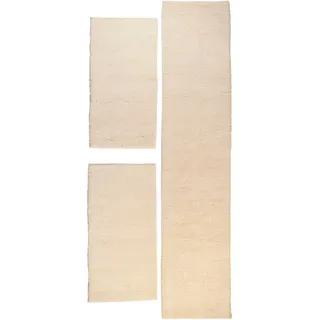 my home Bettumrandung »Mohan« Höhe 25 mm 3 Stk. tlg. handgeknüpft, Bettvorleger, Läufer-Set für das Schlafzimmer, beige