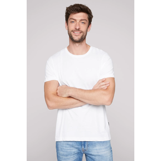 T-Shirt CAMP DAVID, Herren, Gr. M, weiß (opticweiß), Single Jersey, Obermaterial: 100% Baumwolle, unifarben, gerade hüftbedeckend, Rundhals, Shirts T-Shirt, im 2er Pack mit Rundhals