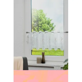 Panneaux STICKEREIEN PLAUEN "Luana" Gr. 4, weiß, B:128cm H:60cm, Voile, Polyester, Gardinen, Panneaux