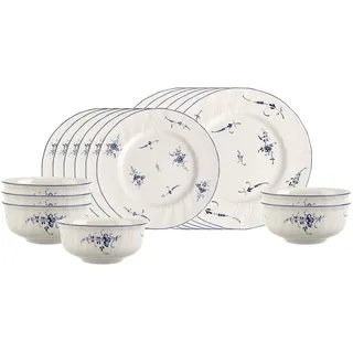 Villeroy & Boch Vieux Luxembourg Geschirr-Set 18-tlg. weiß/blau
