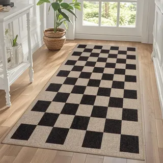 TUKDAK Weben Teppich Läufer Flur rutschfest 80x150cm, Waschbar Küchenteppich, Flurläufer Modern, Teppichläufer, Küchenläufer, Flur Teppich, Flurteppich für Küche, Eingang, Wohnzimmer, Korridor