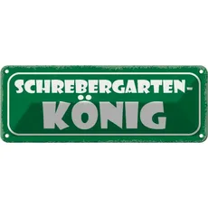 Blechschild 27x10 cm - Schrebergarten König Grill