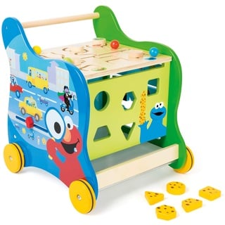 small foot 10969 Sesamstrasse Lauflernwagen FSC 100% Sesame Street Spielzeug, Mehrfarbig, S