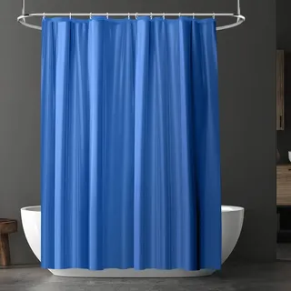 URAQT Duschvorhang, Anti-schimmel Wasserdicht Schnelltrocknend Duschvorhänge, Waschbar PEVA Shower Curtains 180x180 cm mit 12 Duschvorhangringen, Badewanne Shower Curtain (Navy blau)