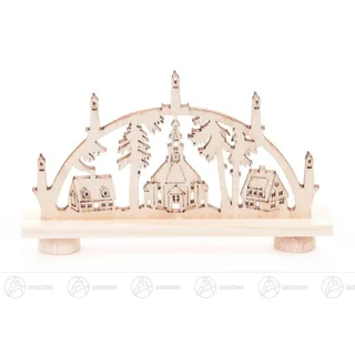 Schwibbogen Mini-Schwibbogen mit Seiffener Dorf BxHxT 7,5 cmx4,5 cmx1 cm NEU