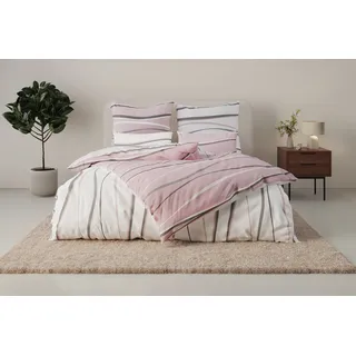 Wendebettwäsche OTTO HOME "Alvara", rosé, B/L: 135cm x 200cm, 1 Stk., 1 Stk., Linon, B/L: 80cm x 80cm, 2 Stk., Linon, Obermaterial: 100% Baumwolle, Bettwäsche, Wendebettwäsche, in Gr. 135x200 oder 155x220 cm, 100% Baumwolle, grafisches Motiv