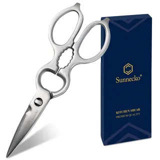 Sunnecko Japanische Küchenschere Schere Küche - 8 Zoll Mehrzweck Schere Haushaltsschere Allzweckschere Abnehmbare Klingen Ergonomischer Griff Kitchen Scissors mit Walnussknacker