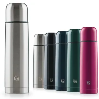 Blumtal® Thermosflasche 350 ml - BPA-freie Thermoskanne für warm&kalt - auslaufsichere Isolierflasche 350ml aus Edelstahl rostfrei - Thermoskanne mit Becher/Thermoskanne Tee - Stainless Steel - Silber