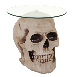 MCW Beistelltisch Totenkopf rund Beige