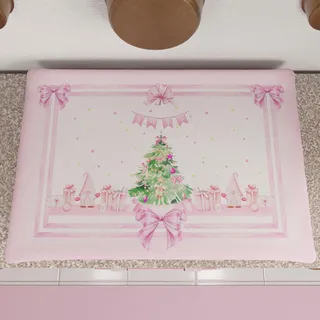 PETTI Artigiani Italiani - Weihnachts-Herdplattenabdeckung, Weihnachts-Küchenherdplattenabdeckung, 50 x 70 cm, Herdplattenabdeckung, rosa Gnomen-Herdplattenabdeckung, 100 % Made in Italy