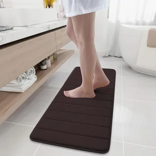 Homaxy Memory Foam Badezimmer, Badezimmerteppich, 40 x 120 cm, Braun