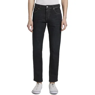 Tom Tailor DENIM Herren Aedan Straight Jeans, blau, Logo Print, Gr. 32/36