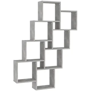vidaXL Wandregal mit 11 Fächern 90/15/119 cm aus Holzwerkstoff Betongrau , Hellgrau , Strukturbuche , Rechteckig , 90x119x15 cm , Wohnzimmer, Regale, Wandregale