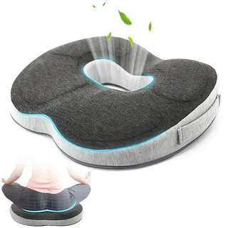 SGZIOO Sitzkissen Orthopädisch, Hämorrhoiden Sitzkissen, Memory-Schaum Ergonomisches sitzkissen, Anti-Dekubitus-Stuhlkissen, Entlastet das Steißbei, sitzdonut für Büro, Rollstuhl, Auto