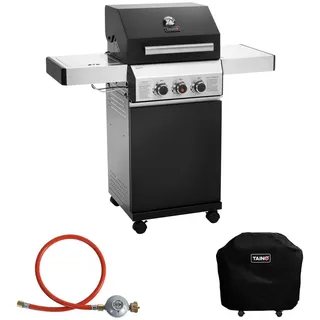 TAINO Black 2+1 Gasgrill mit Gasdruckminderer und Abdeckhaube