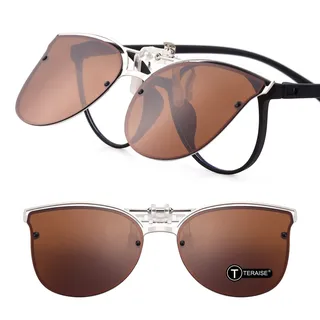 TERAISE Polarisierte Clip-On-Sonnenbrille mit Flip-Up Funktion,Geeignet zum Fahren Angeln Outdoor-Sport