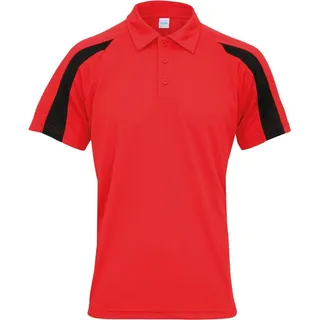AWDis Cool - Poloshirt für Herren PC7061 (S) (Feuerrot/Pechschwarz) - Rot