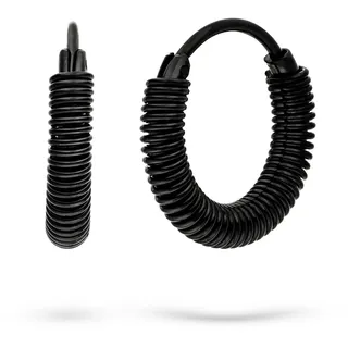 LIEBESKIND BERLIN Twist Creole - Creole aus Edelstahl - IP Schwarz - 1,7 cm - Scharnierverschluss - wasserfest & hautfreundlich