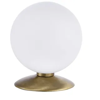 LED Tischleuchte Glas Kugel Schlafzimmer Altmessing 17,5 cm Tischlampe dimmbar