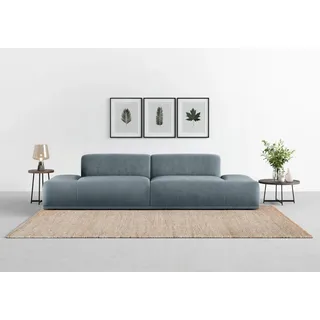 TRENDMANUFAKTUR Big-Sofa Polyester 3-Sitzer Blau