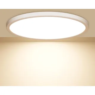 OUILA LED Deckenleuchte Flach Rund - Ø22CM Deckenlampe LED 18W 1600LM 4000K Neutralweiß IP44 Wasserdicht Badezimmer Lampe, Badlampe Decke für Bad Küche Flur Schlafzimmer Keller