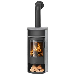 Oranier Polar Neo 6 Stahl Schwarz/Abdeckplatte Speckstein