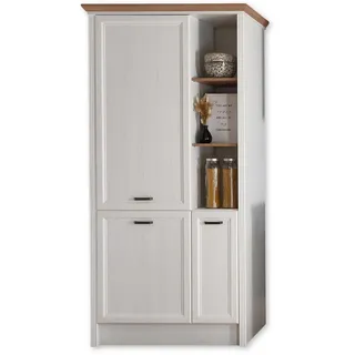 JASMIN Moderner Einbauschrank für Kühlschrank in Pinie hell, Artisan Eiche Optik - Geräumiger Hochschrank Küchenschrank mit viel Stauraum - 104 x 216,5 x 61 cm (B/H/T)