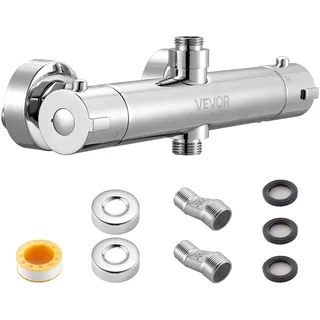 Vevor Duscharmatur mit Thermostat Badewannenarmatur Chrom-Silber