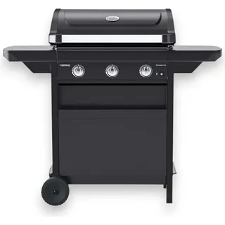Gasgrill 3 Brenner Stahlofen mit Thermometer und klappbaren Regalen COMPACT 3L