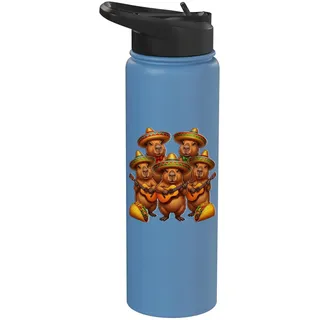 Wasserschwein Cinco de Mayo Kostüm Capybara Stainless Steel Insulated Water Bottle