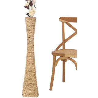Leewadee Große Bodenvase 90 cm - Hohe Wasserhyazinthe Deko Vase in Natur für Wohnzimmer Dekoration