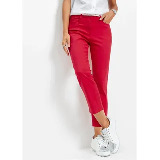 Stretch-Hose BONPRIX, Damen, Gr. 38, N-Gr, granatrot, Web, Obermaterial: 97% Baumwolle, 3% Elasthan, festlich, slim fit, Hosen Stretch-Hose, 7/8-Länge, schmale Passform, aus überwiegend Baumwolle