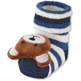 Sterntaler Baby - Jungen Baby-rasselsöckchen Bär Socken, Marine, 15-16 EU