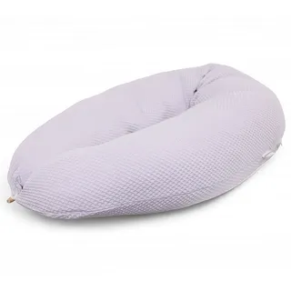 HOBEA-Germany Stillkissen 190 cm x 76 cm XXL Lagerungskissen Schwangerschaftskissen für Baby und Erwachsene Seitenschläferkissen Stillkissen mit Bezug aus Bio Baumwolle, Waffelmuster Hellgrau