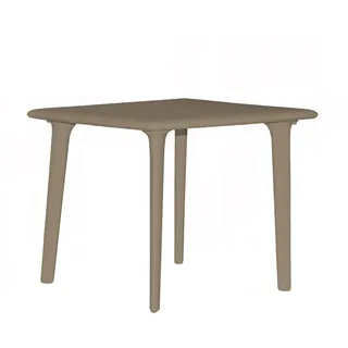 resol New Dessa quadratischer Tisch für den Innenbereich, Außenbereich, 90 x 90 cm, Garten, Terrasse, Balkon, Wohnzimmer, Küche, Esszimmer, Design, leicht, vielseitig verwendbar, 2-4 Personen, Sand